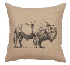 Buffalo Linen Natural Throw Pillow Southwestern Bedding, American West Handbags, Copper Furniture, Cedar Furniture, Cowhide Chair, Rustic Quilts, Western Bedding, Wood River, Cowhide Pillows