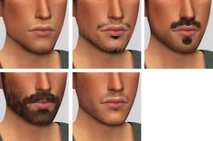 six different angles of a man's face with facial hair and moustaches