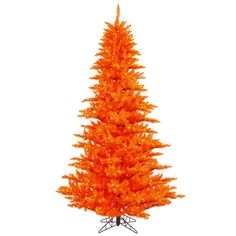 an orange christmas tree is shown against a white background