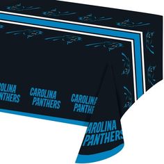 the carolina panther table cover is shown