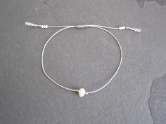 Pearl Thead Bracelet or Anklet, Pick Your Color Cord, Dainty Thread Bracelet, Gift Idea, Minimalist Thread Bracelet, Small Potato, Thread Bracelets, Dainty Bracelet, Sliding Knot, Dainty Bracelets, Clear Bags, Photo Bracelet, Adjustable Bracelet