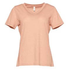 a women's t - shirt with short sleeves and an open v neckline