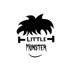 a black and white logo with the words'little monster'in front of it