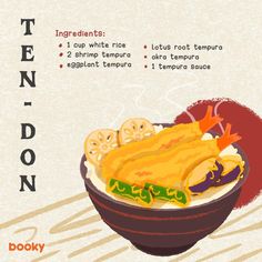 an illustration of a bowl of food with ingredients