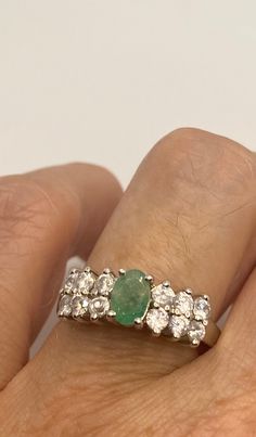 Vintage hand made genuine green emerald 925 sterling silver Size 7 can be sized by my jeweler. His service charge is $10-$20 All rings are shipped in a nice gift box. Check out our over a THOUSAND great reviews Engraving is $4 per letter and is not always perfect depending on the piece. It can take a few days if the jeweler is busy. This is payable to Paypal Judithsltd@gmail.com Ring Inspo, Gothic Ring, Gothic Rings, Green Emerald, Piercing Jewelry, Rings Statement, Emerald Green, Turquoise Ring, Statement Rings