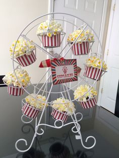 a ferris wheel filled with lots of popcorn