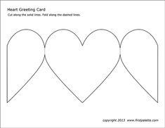 three hearts cut out into the shape of a card