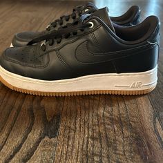 Women’s Black Air Force 1- Size 7.5 These Shoes Were Only Worn A Few Times And Are In Amazing Shape. They Look Brand New Casual Black Nike Air Force 1 With Cushioned Footbed, Nike Air Force 1 Black Sporty Sneakers, Black Nike Air Force 1 Lace-up With Branded Insole, Black Nike Air Force 1 Low-top Breathable, Black Nike Air Force 1 Fade-resistant For Sports, Black Air Force 1, Black Nike Shoes, Air Force 1, Black Nikes