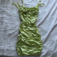 Metallic Light Green Mini Dress, Brand New Never Worn Light Green Mini Dress, Lucy In The Sky Dress, Sky Dress, Sky Green, Lucy In The Sky, Sky Dresses, Dresses Green, Green Mini Dress, Green Yellow