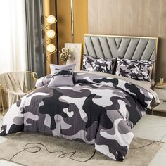 PRICES MAY VARY. Twin size comforter bedding sets 6 pieces include: 1 Comforter: 68"x90", 1 Fitted Sheet: 39"x75"+16", 1 Flat Sheet: 66"x96", 2 Envelope Pillowcases: 20"x30", 1 Cushion Cover: 18"x18", perfect for a twin size bed. Bed In A Bag: All pieces of bedding set conveniently complement each other to produce a complete and stylish bedding design. The complete bedding collection unity the style of your bedding, peace of mind, create a harmonious feeling in your bedroom. Material and Filling Camo Bedding, Army Design, Twin Size Comforter, Bed Comforter, Queen Size Comforter, Comforter Bedding, Bed Comforter Sets, Lightweight Bedding, Lodge Cabin