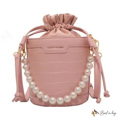 Bird in Bag - Pearl handbag female new fashion popular bucket bag casual crossbody bag Pink Large Capacity Bucket Bag With Top Handle, Elegant Pink Bucket Bag With Large Capacity, Elegant Pink Large Capacity Bucket Bag, Bucket Shaped Satchel With Adjustable Strap, Trendy Bucket Satchel For Everyday Use, Large Capacity Crossbody Bucket Bag For Errands, Trendy Pink Bucket Bag With Mobile Phone Holder, Trendy Pink Bucket Bag With Phone Holder, Bucket Bag With Mobile Phone Bag