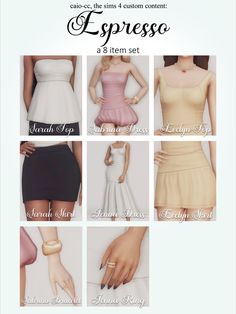 the dress is shown with different colors and sizes for each woman's body type