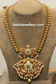 Nakshi Pendant, Latest Indian Jewellery, 22 Carat Gold Jewellery, Antique Gold Jewelry Indian, Gold Necklace Indian, Design Page, Handmade Gold Jewellery