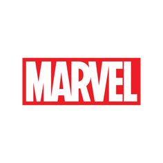 the logo for marvel is shown in red and white