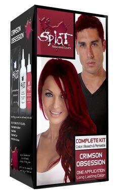 Complete Bleach and Hair Color kit in one! Everything you need for extremely vivid color - giving you the power to create bright, bold hair color. Create head-turning looks with long-lasting, semi-permanent red hair color.

IDEAL FOR: Ultra-vivid, head-turning color transformations. Great for all-over color, streaks, ombre looks, or dip dye.
Kit Contains: 

Splat Oxide 2.9 fl. oz / 85.7 mL
Lightening Bleach 1.25 oz / 35g
Splat Crimson Obsession Hair Color 3 fl. oz / 86 mL
1 pair of gloves Splat Hair Dye, Splat Hair Color, Crimson Hair, How To Dye Hair At Home, Hair Bleach, Semi Permanent Hair Dye, Bold Hair Color, Semi Permanent Hair Color, Permanent Hair Dye