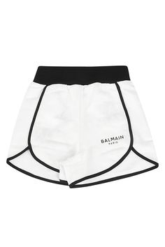 Bottoms from BalmainComposition: 57% Rayon, 43% Cotone Logo Waistband Summer Shorts, Sporty Bottoms With Logo Waistband For Spring, Summer Athleisure Bottoms With Logo Waistband, Casual Summer Bottoms With Logo Waistband, White Playwear Shorts, White Shorts With Built-in Shorts For Playwear, White Shorts With Elastic Waistband For Playwear, White Elastic Waistband Shorts For Playwear, Balmain Blazer