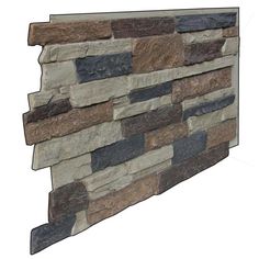 an image of a brick wall made out of different types of stones and stone veneers