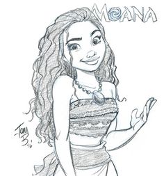 a drawing of moan from the disney movie