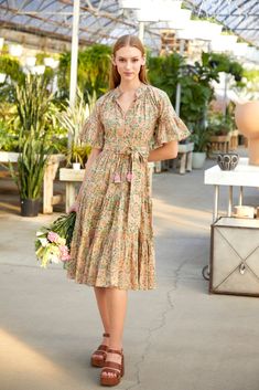 In a soft airy printed cotton the Melodie dress is the epitome of bohemian luxe! Accented with two-tone tassel details and contrasting prints, this versatile dress can be worn with sneakers for the perfect day wear attire, or dressed up with a heel for an elegant dinner ensemble! 100% cotton mid-calf length tiered maxi dress with a self tie belt. Two-tone tassel tie detail at neckline. Wide Sash belt included. Tie Belt Dress, Bohemian Luxe, Marina Dress, Bella Dress, Elegant Dinner, The Perfect Day, Sash Belt, Cotton Midi Dress, Tiered Maxi Dress