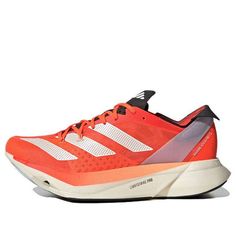 adidas Adizero Adios Pro 3.0 'Solar Red' GX9777 Red Running Shoes With Abzorb Midsole, Adidas Red Running Shoes For Light Sports, Red Adidas Running Shoes For Light Sports, Adidas Red Running Shoes For Sports, Red Adidas Running Shoes For Sports, Red Training Running Shoes With Abzorb Midsole, Red Running Shoes With Boost Midsole For Marathon, Red Trail Running Shoes With Boost Midsole For Sports, Adidas Breathable Orange Running Shoes