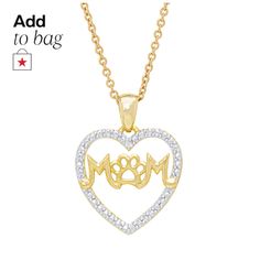 in stock Macy's Necklaces For Mother's Day, Heart Pendant Necklace Gold, Paw Heart, Necklace Online, Women Diamond, Heart Pendant Necklace, Heart Pendant, Paw Print, Pendant Necklace