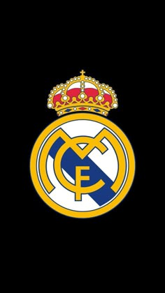 the real madrid soccer team logo on an iphone screen, with its crown above it