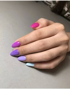 Solid Color Nails Acrylic, Acrylic Nails Cute, Multicolor Nails, Nails Solid Color, Nails Solid, Kylie Jenner Nails, Solid Color Nails, Nails Natural, Nails Cute