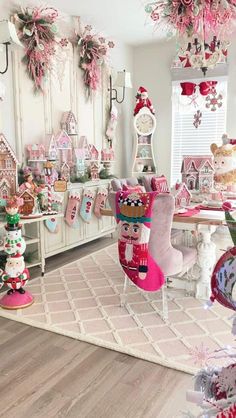 a room filled with lots of christmas decorations