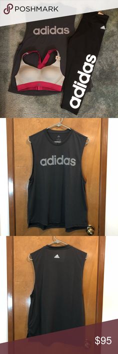 💥Adidas Set 🔥3 in 1 price 🔥,It’s NWT Adidas Set in Large Size  1. Adidas-Tank TOP in dark gray with light gray in logo brand print in large size.. 2.Adidas- Sports racer back bra 3.Adidas- climalite 3/4 tight Fab tight mid rise stretchable capris.  “Reasonable offers are Always Welcome!” n’  “Save More for Bundles!”.. adidas Other Adidas Go-dry Sports Tops, Adidas Medium Support Sports Bra For Gym, Adidas Medium Support Sports Bra, Adidas Fitted Sports Bra With Moisture-wicking, Adidas Moisture-wicking Sportswear Tops, Adidas Cropped Hoodie, Adidas Set, Adidas Sweats, Adidas Tank Top