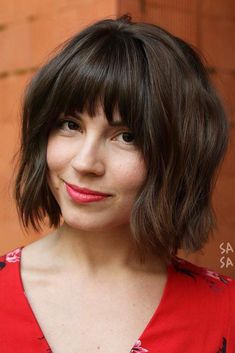 Brown Bob, Bob Hairstyles With Bangs, Bob Hairstyles For Fine Hair, Wispy Bangs, Long Bob Hairstyles