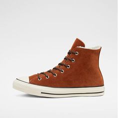 Converse Sherpa Chuck Taylor All Star Cinnamon/Egret/Black 566563C. Converse Lugged, Chuck Taylor All Star, Converse High Top Sneaker, Converse Chuck Taylor High Top Sneaker, All Star, Top Sneakers, Faux Fur, High Tops, High Top Sneakers