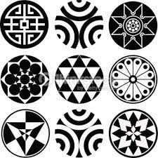 nine circular designs in black and white, each with an individual's own design