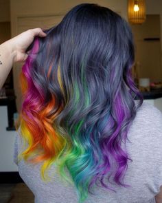 Unnatural Hair Color, Vivid Hair, Hair Color Options, Rainbow Hair Color, Creative Hair Color, Multi Colored Hair