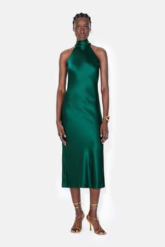 Galvan London | Cropped Sienna Dress - Pine – Galvan London UK Sienna Dress, Galvan London, Jumpsuit And Blazer, Bridal Jumpsuit, Bridal Separates, Crop Dress, Knit Jumpsuit, Civil Ceremony, Pine Green