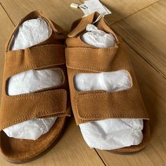 Nwt Zara Sandals. Could Be Unisex But Bought As Boys. Zara Adjustable Round Toe Sandals, Adjustable Leather Sandals By Zara, Zara Casual Sandals For Vacation, Casual Zara Sandals For Vacation, Neutral Sandals, Kids Clogs, Zara Sandals, Pool Shoes, White Leather Sandals