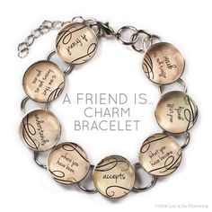 A Friend Is - Glass Friendship Charm Bracelet with Heart Charm Verse Bracelet, Love Dairy, Bible Verse Bracelet, Affirmation Bracelets, Scripture Jewelry, I Am Unique, Christian Affirmations, Popular Bracelets, I Am Beautiful