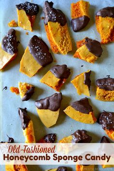 old fashioned honeycomb sponge candy on a baking sheet