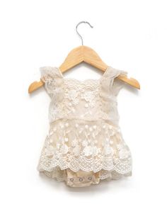 Everly Lace Romper in Ivory Lace Romper Baby, White Tulle Skirt, Romper Designs, Lace Straps, Girls Wardrobe, Lace Romper, Newborn Photo, Lace Ruffle, Girls Birthday