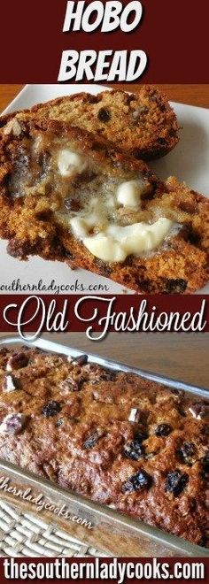 an image of homemade oatmeal and raisin bread recipe with text overlay