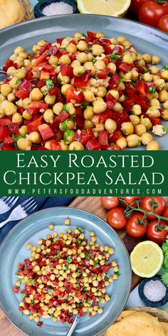 this easy roasted chickpea salad is the perfect side dish for any meal