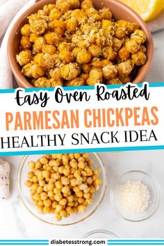 easy oven roasted parmesan chickpeas with healthy snack idea