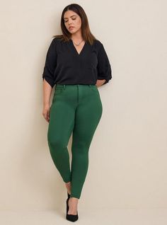 FIT Model is 5'10” wearing size 12. Mid-rise. Skinny fit from hip to ankle with a little room at the ankle. Inseam: 27”. MATERIALS + CARE Studio Luxe Ponte knit fabric: Our signature work (any) wear fabric with office-approved tailoring, WFH stretch and comfort, and curve-loving hold. Plus, it’s machine washable! Stretch level: Maximum. Wrinkle resistant. 68% rayon, 28% nylon, 4% spandex. Machine wash cold. Line dry. Imported. DETAILS 5-pocket design. WHY WE LOVE IT When you think “Classic Skinn Curvy Pants, Fall Pants, Ponte Leggings, Ponte Pants, Career Wear, Matches Fashion, Tapered Pants, Distressed Black Jeans, On Repeat