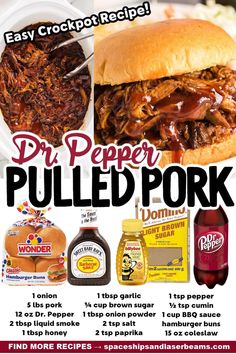 the flyer for dr pepper pulled pork