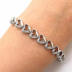 (eBay) 4 Ct Round Cut Simulated Diamond Heart Tennis Bracelet 925 Sterling Silver Gift Heart Tennis Bracelet, Custom Birthstone Ring, Gold Plated Bracelet, Man Made Diamonds, Gold Plated Bracelets, Silver Gifts, Wedding Bracelet, Bracelets And Charms, Elegant Jewelry