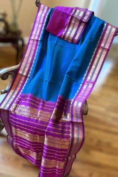 Saree Borders, Purple Border, Saree Border, Traditional Motifs, Silk Cotton Sarees, Zari Work, Cotton Sarees, Peacock Blue, Blouse Length