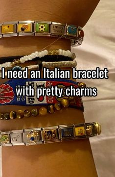 Those bracelets r SO cute luv em #whisper #whispergirl #relatable #italianbracletes 90’s Jewelry, Dope Jewelry Accessories, Italian Bracelet, S Jewelry, Cute Bracelets, Whisper Confessions