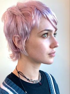 Pixie Haircut Pink Hair, Short Hair Long Sideburns, Funky Layered Haircuts, Short Short Hair Women, Pixie Shag Mullet, Edgy Hair For Older Women, "shixie" Haircut, Easy Pixie Hairstyles Simple, Short Shaggy Mullet Women