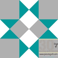 an image of a blue and gray pattern with the words 30 days of piecing quilts