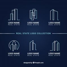 the real estate logo collection is designed with minimal lines and shapes to be used as an emblem