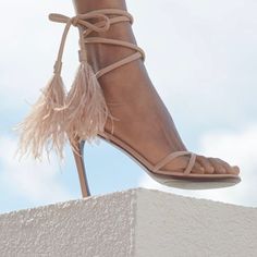 Valentino Garavani Upflair 100 Feather-Trimmed Leather Sandals. Size 5.5. Brand New. Heels 4” Luxury High Heel Lace-up Sandals For Spring, Beige Lace-up Sandals For Summer Party, Luxury Ankle Strap Lace-up Sandals For Summer, Luxury Open Toe Lace-up Sandals For Spring, Luxury Lace-up Ankle Strap Sandals For Summer, Luxury Lace-up Open Toe Sandals For Spring, Luxury Summer Sandals For Cocktail Occasions, Luxury Cocktail Sandals For Summer, Luxury Summer Cocktail Sandals